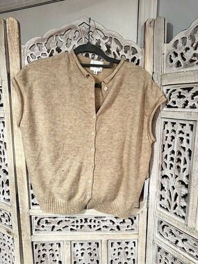 Things Between Piper Vest Cardigan Brown Medium